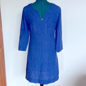 Boden Chambray Blue Linen A Line Empire Dress